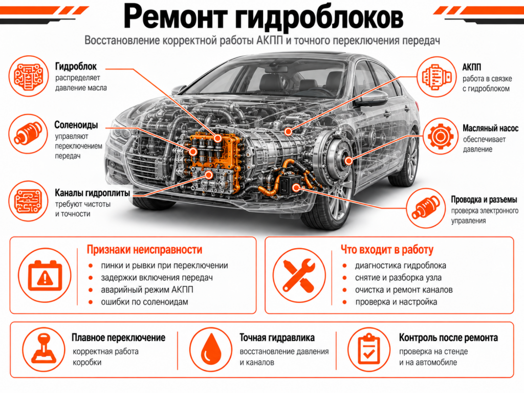 Ремонт гидроблоков — фото автосервиса "Гараж САО"