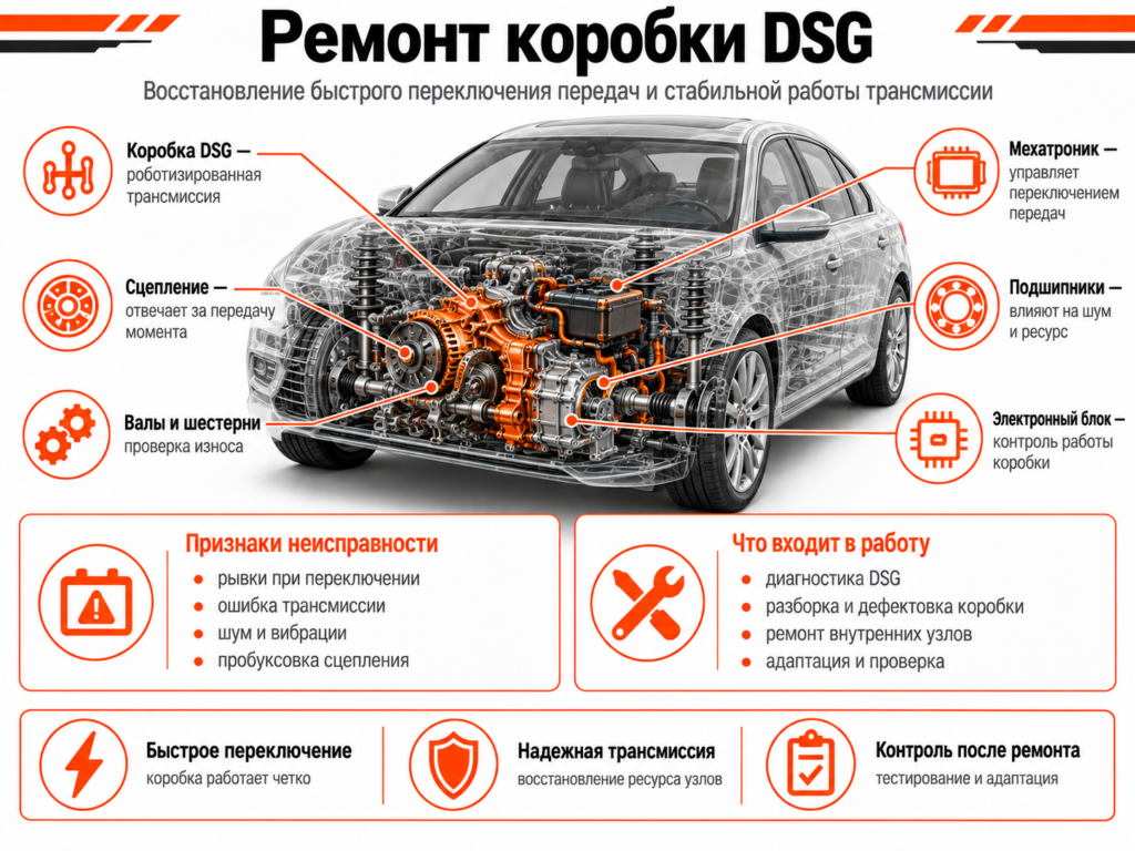 Ремонт коробки DSG — фото автосервиса "Гараж САО"