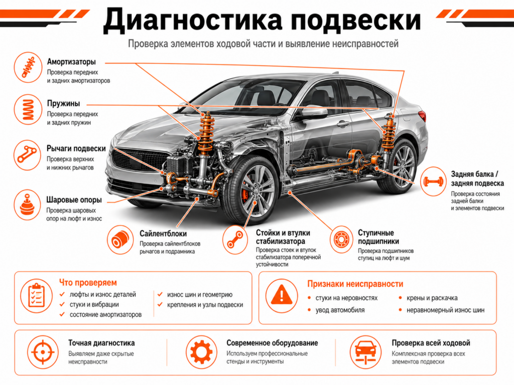 Диагностика подвески в Ховрино — фото автосервиса "Гараж САО"